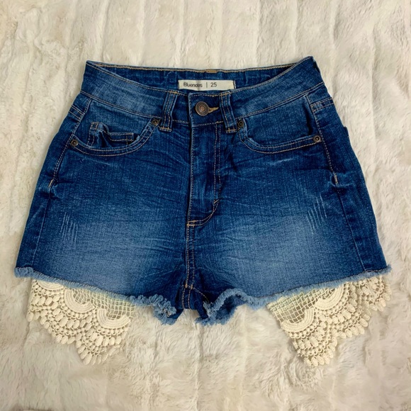 Blue high waisted bluenotes Jean shorts - Picture 1 of 4